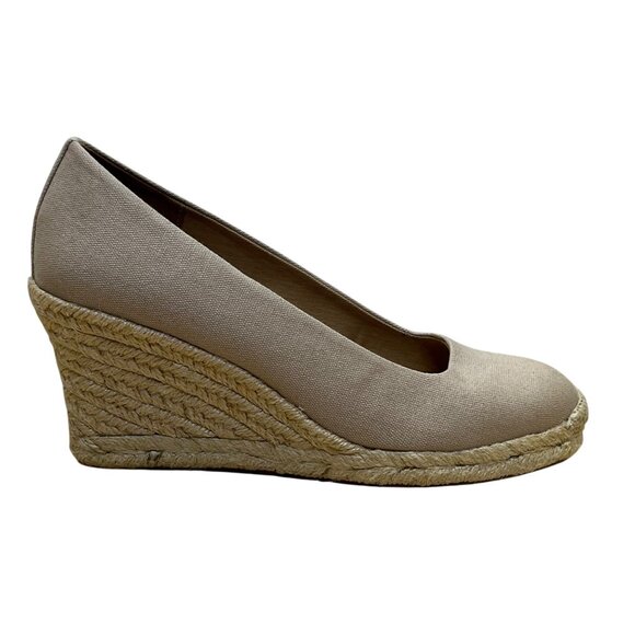 J Crew Shoes - J Crew Women’s Grey Flax Canvas Espadrille Wedge Shoes Size 7
